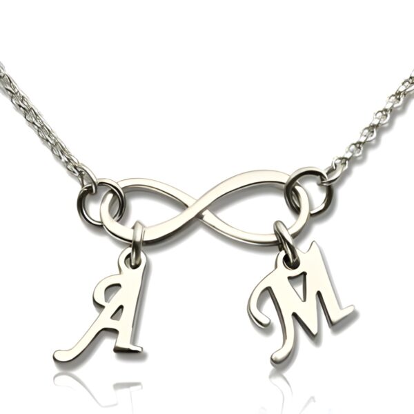 Double Initial Infinity Necklace celebrating eternal bonds