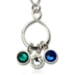 Birthstone infinity charm necklace symbolizing endless love