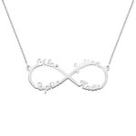 Personalized infinity necklace with names for loved ones