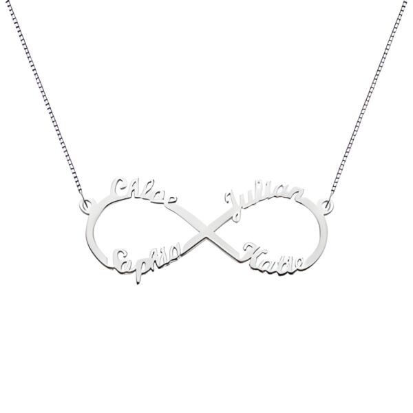 Personalized infinity necklace with names for loved ones