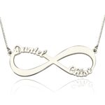 Double name infinity necklace symbolizing eternal love