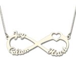 Heart Infinity Necklace with Three Names for loved ones