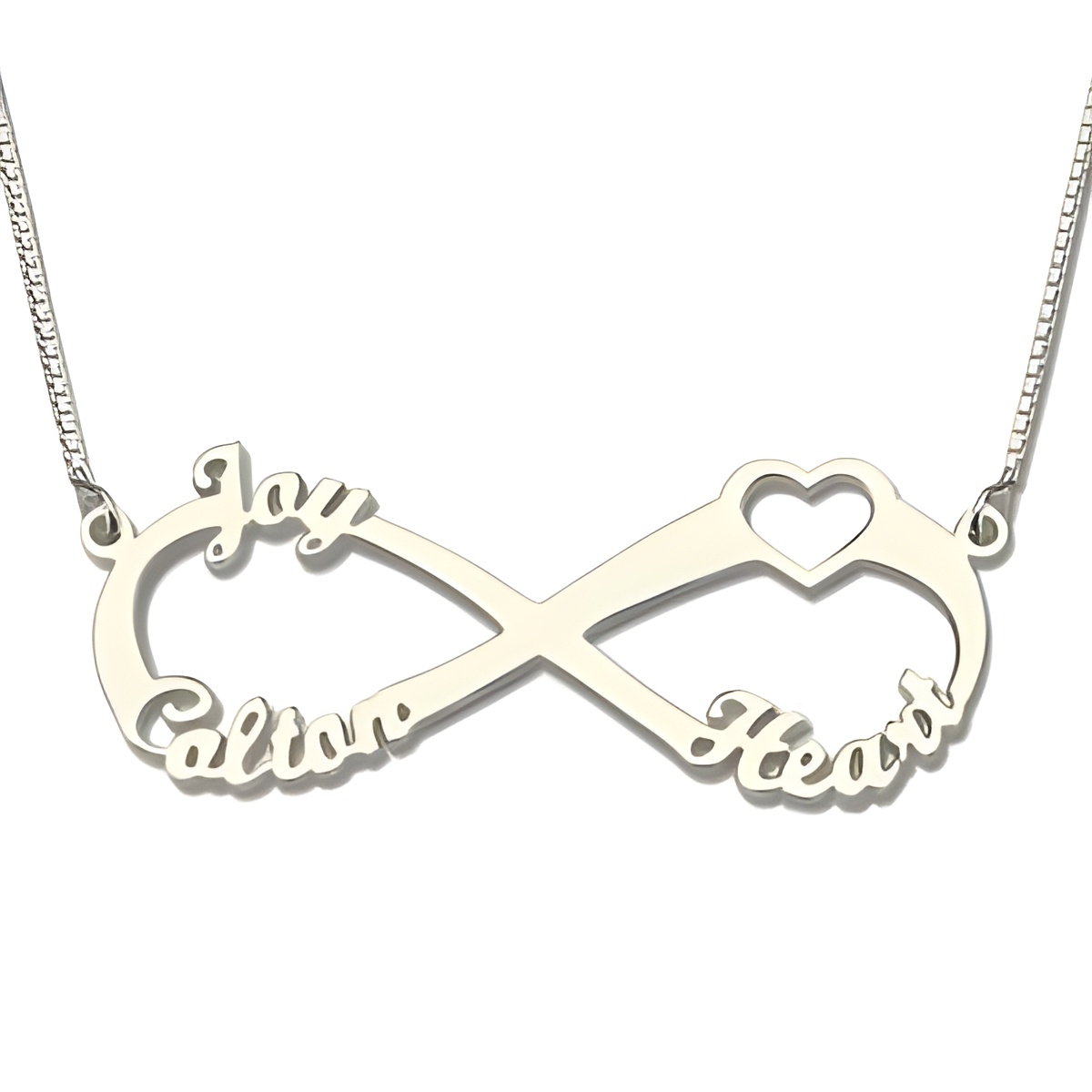 INF14_featured Heart Infinity Necklace with Three Names for loved ones