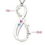 Embrace Eternal Bonds – Infinity Birthstone Necklace with Two Names – A Cherished Keepsake for Loved Ones - Image 2