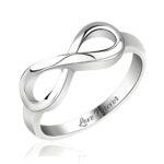 Engraved sterling silver infinity ring symbolizing endless love