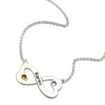 Embrace Endless Love – Engraved Infinity Heart Necklace with Birthstone – A Timeless Treasure for Someone Special - Image 2