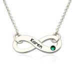 Infinity Birthstone Name Necklace symbolizing eternal love