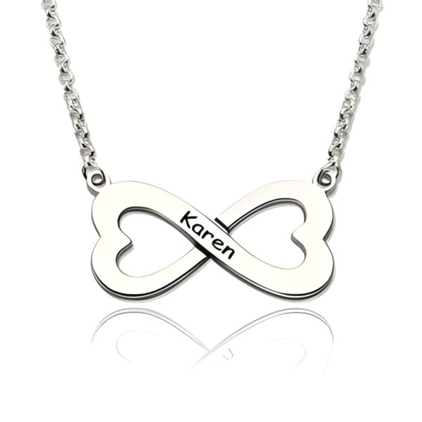 Infinity heart name necklace for eternal love