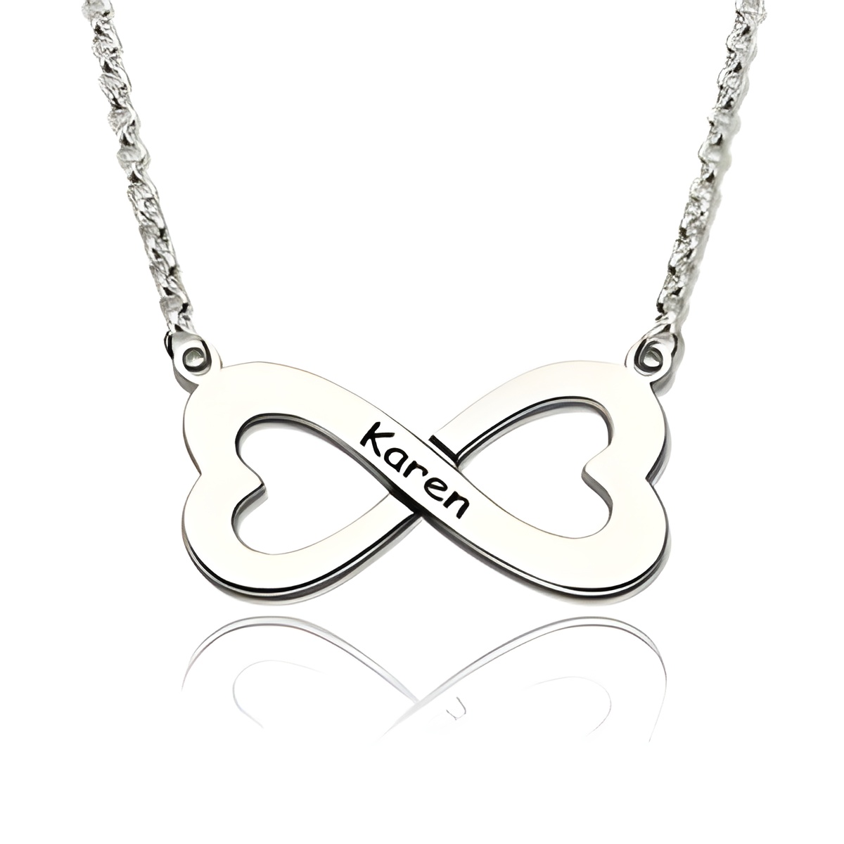 Infinity heart name necklace for eternal love