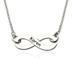 Engraved infinity name necklace for eternal love
