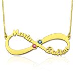 Infinity name birthstone necklace symbolizing eternal love
