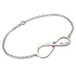 Personalized infinity bracelet with names and birthstones