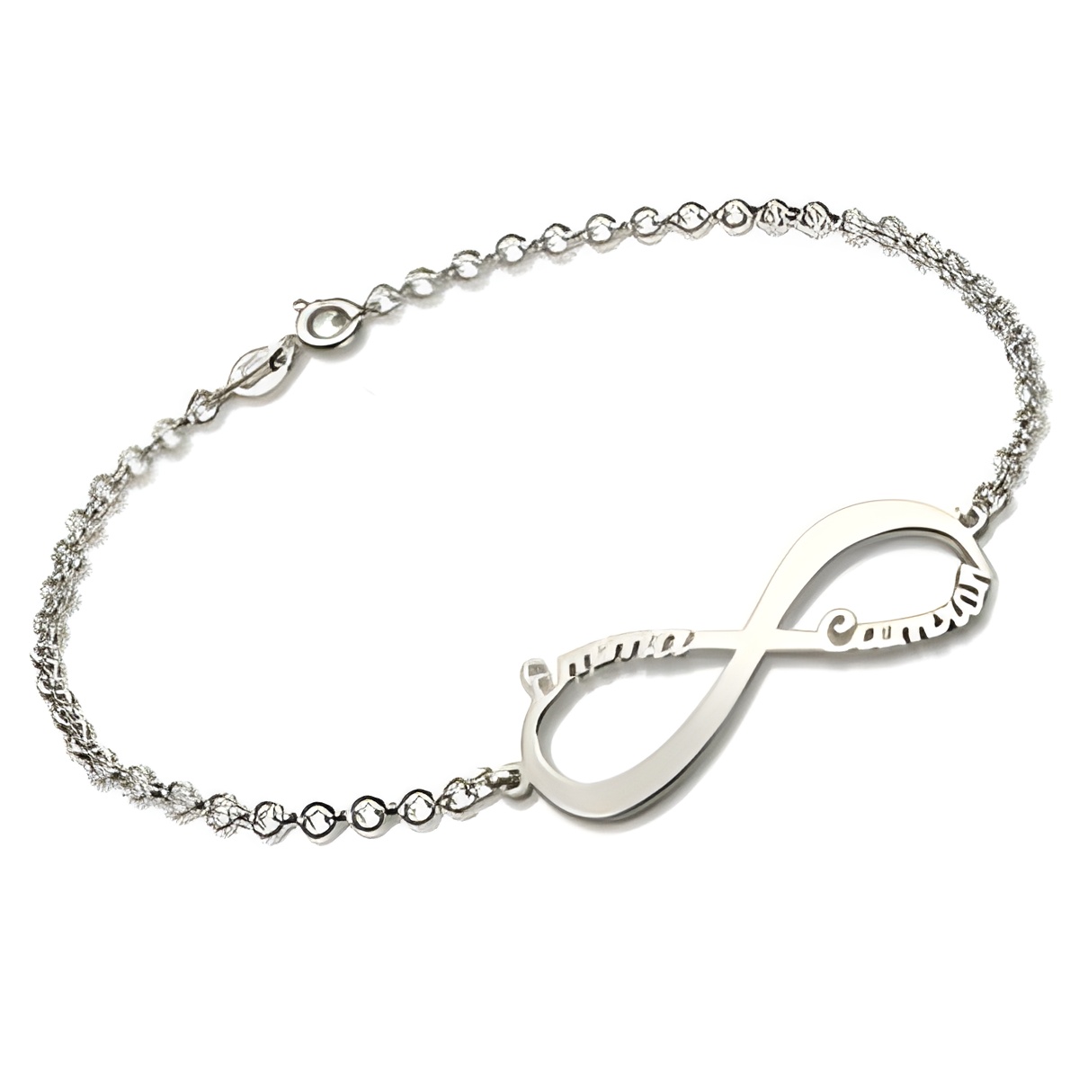 Infinity Name Bracelet in Sterling Silver for eternal bonds