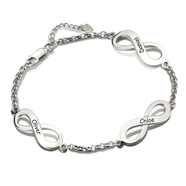 Triple Infinity Name Bracelet for eternal bonds