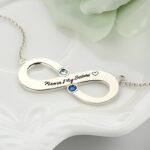 Embrace Eternal Bonds – Engraved Infinity Necklace with Birthstones – A Cherished Keepsake for Loved Ones - Image 4