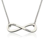 Engraved infinity necklace for sisters symbolizing love
