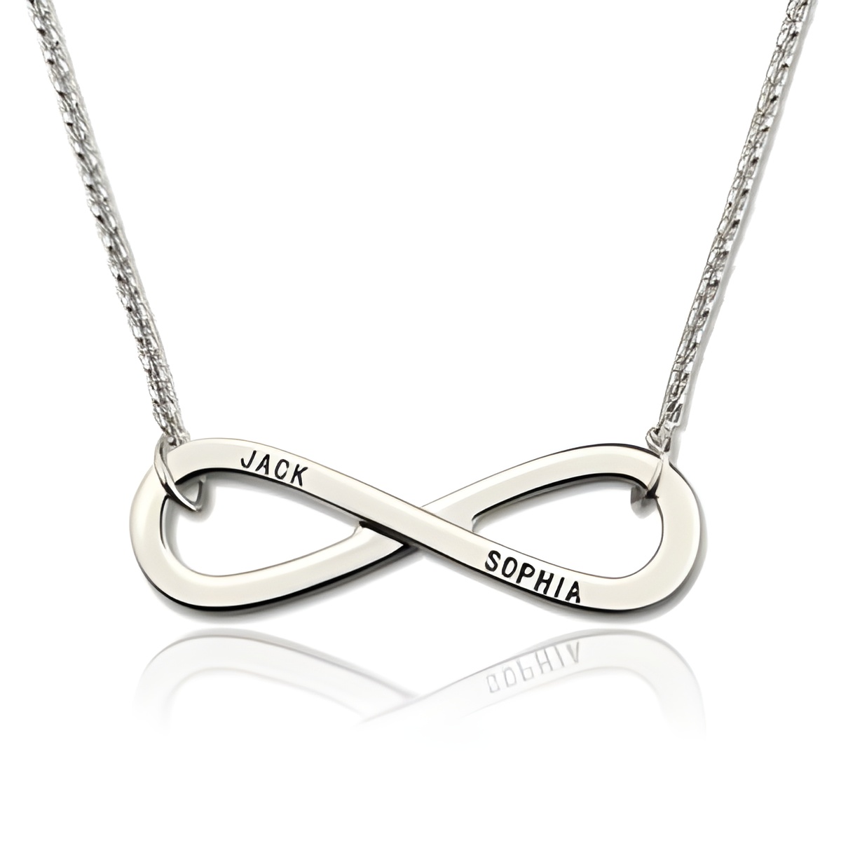 INF39_featured Engraved infinity necklace for sisters symbolizing love