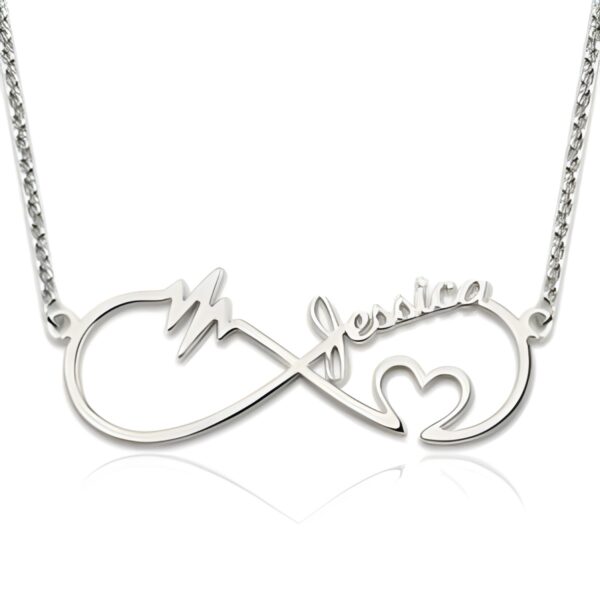 Infinity heartbeat necklace for her, a symbol of love