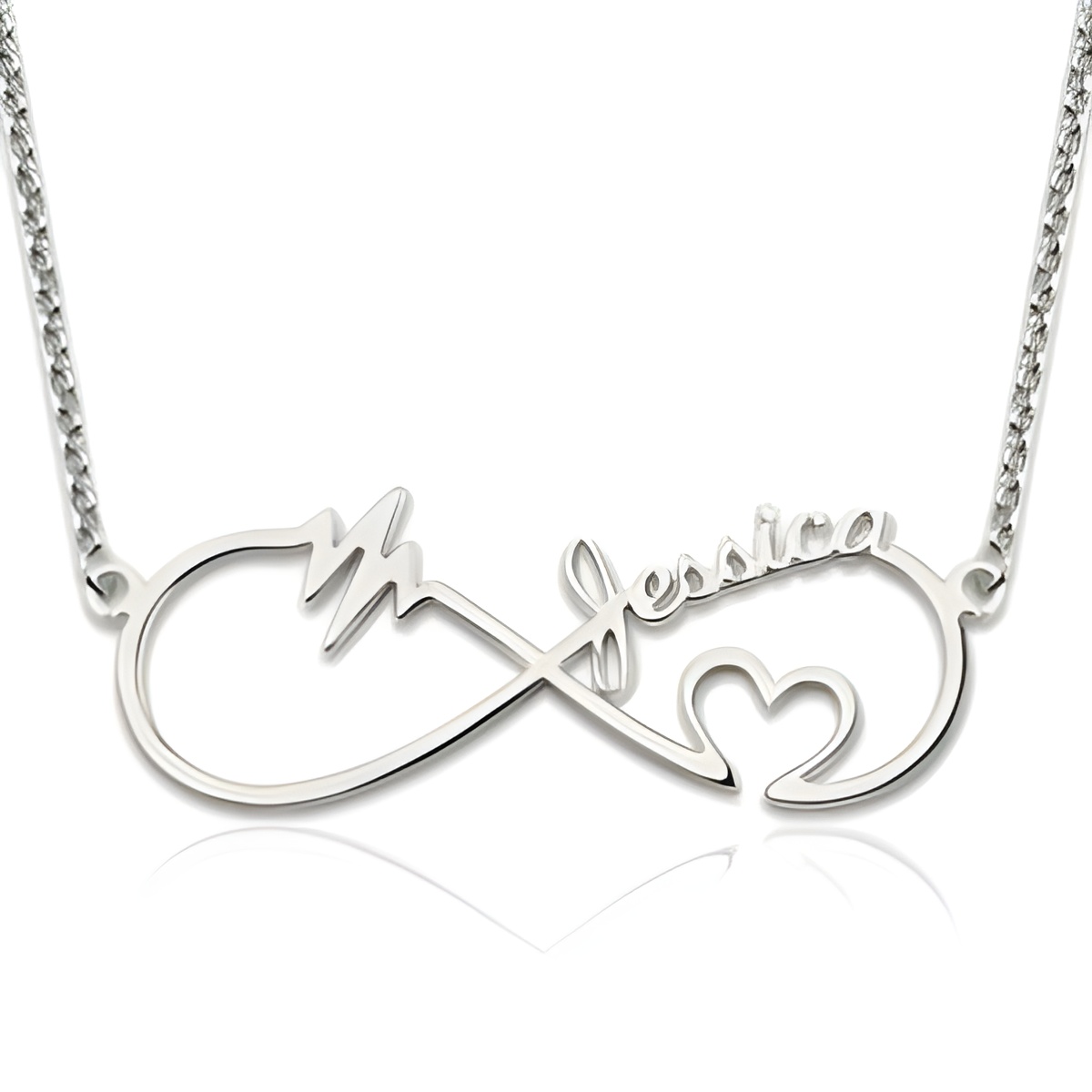 Infinity heartbeat necklace for her, a symbol of love