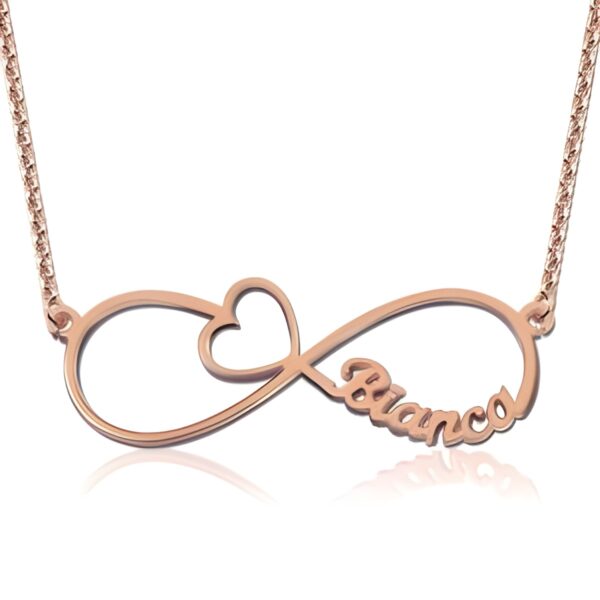Custom infinity name necklace with arrow heart