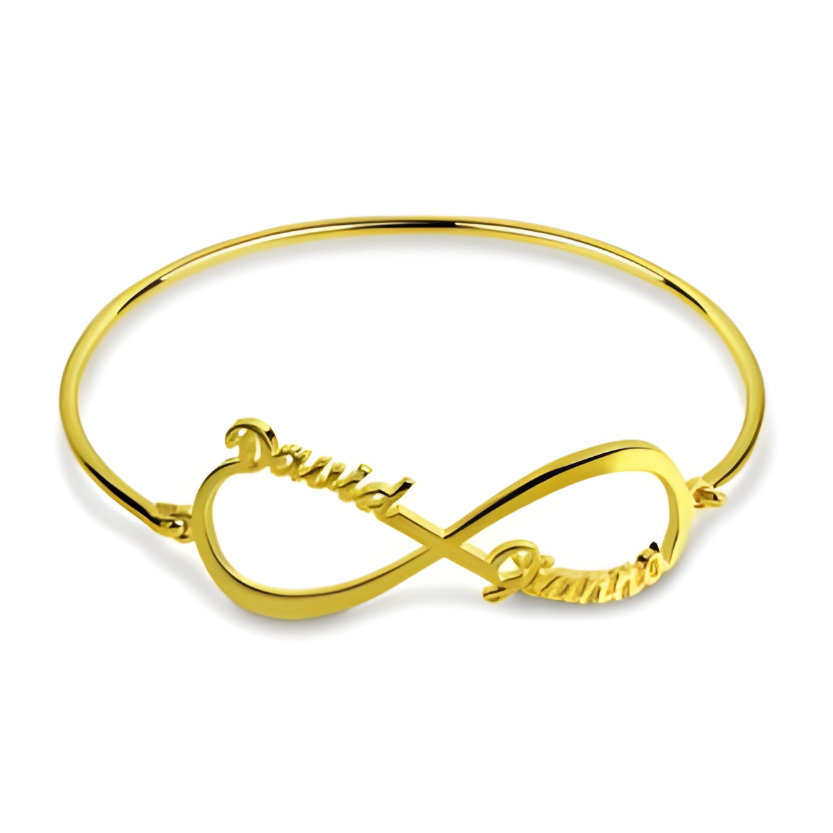 Infinity name bangle personalized gift for couples