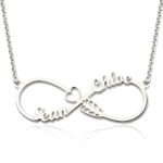 Custom name infinity necklace symbolizing love and strength