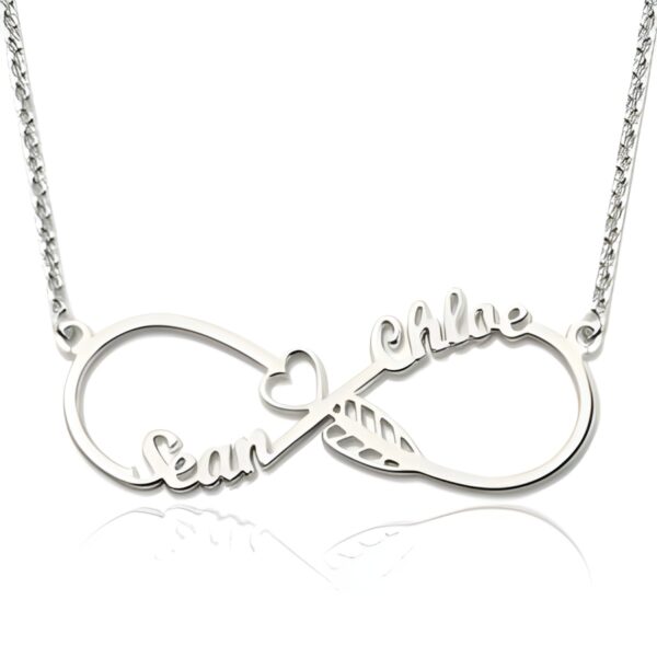 Custom name infinity necklace symbolizing love and strength