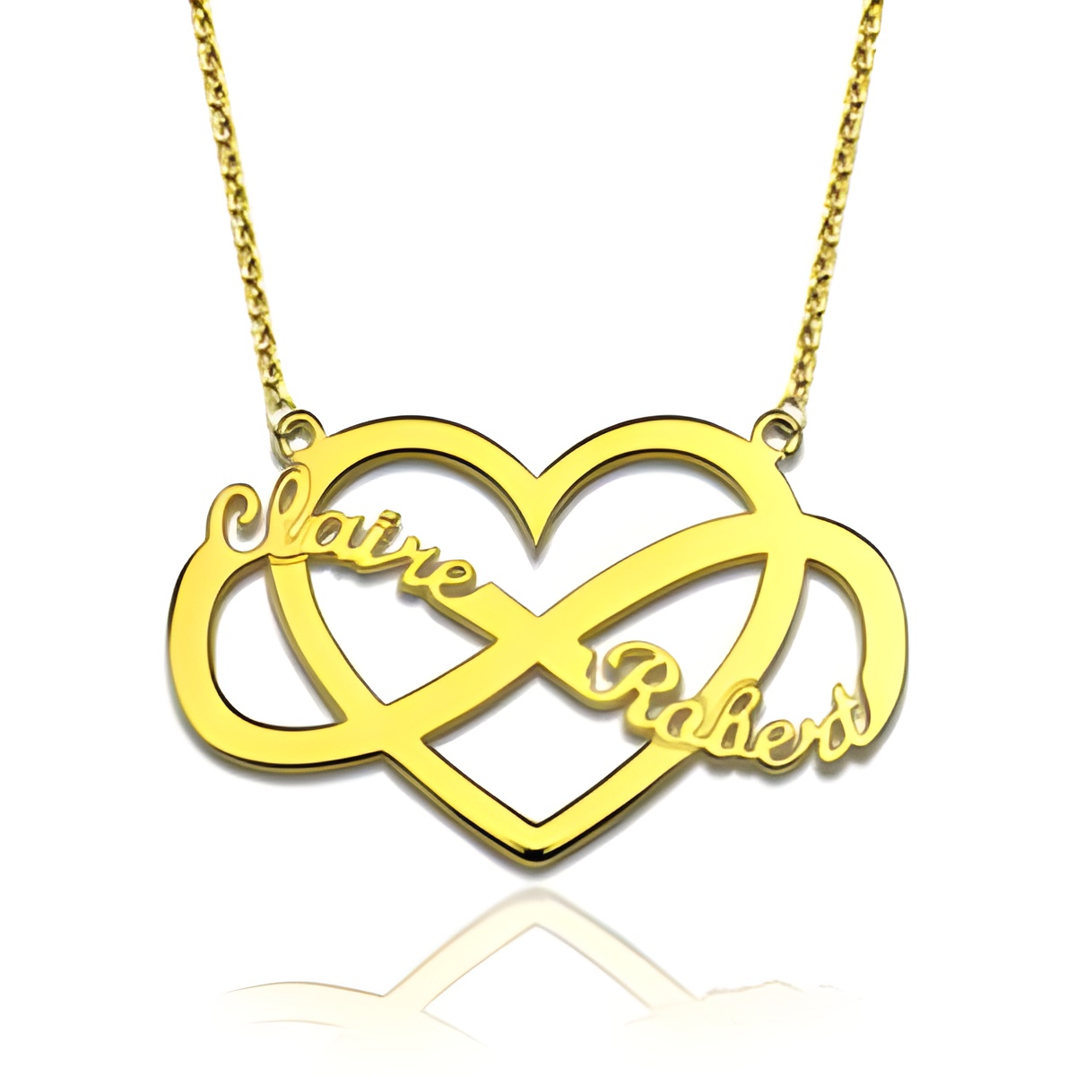Personalized couple name necklace for eternal love