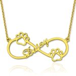Infinity dog paw necklace for cherished pet lovers