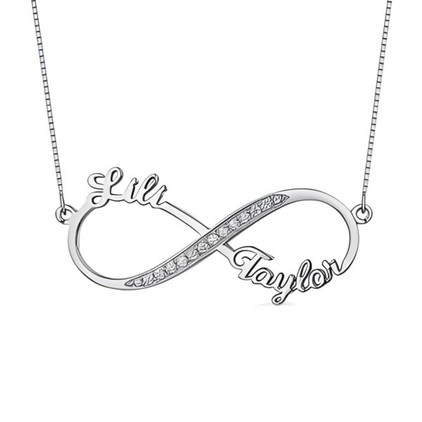 Custom infinity name necklace symbolizing eternal love