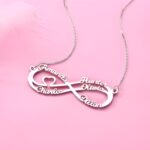 Embrace Endless Bonds – Sterling Silver Infinity Necklace with Five Names – A Cherished Keepsake for Loved Ones - Image 3