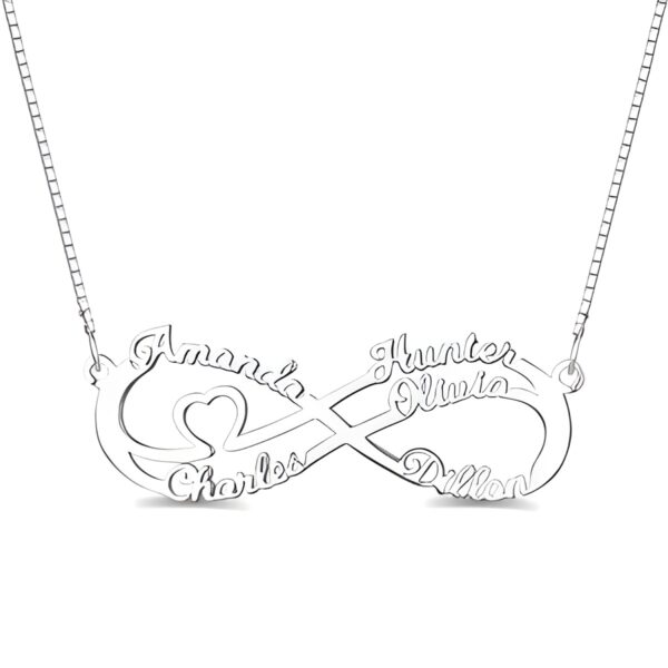 Personalized infinity necklace with names for loved ones