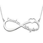 Double name infinity necklace symbolizing eternal love