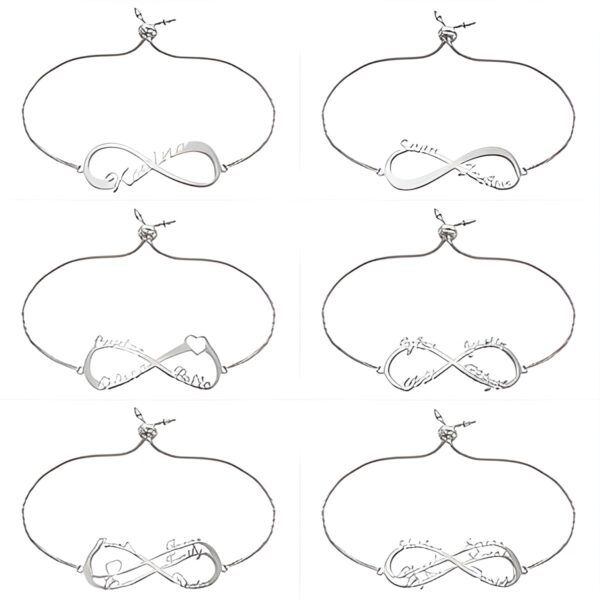 Engraved infinity name bracelet symbolizing eternal bonds