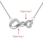Embrace Eternal Love – Engraved Infinity Double Heart Necklace – A Timeless Treasure for Her - Image 2