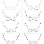 Infinity name necklace with birthstones for cherished bonds