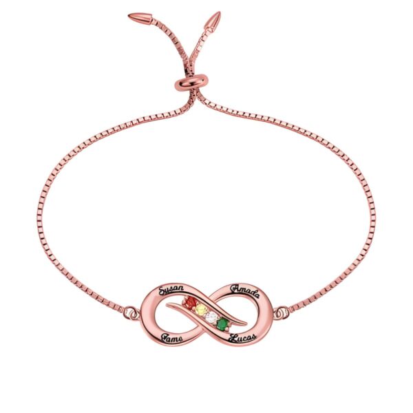 Infinity birthstone bracelet for women, a symbol of love