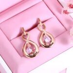 Embrace Eternal Grace – Infinity Name Earrings with Dance Birthstone – A Cherished Keepsake for Her - Image 2