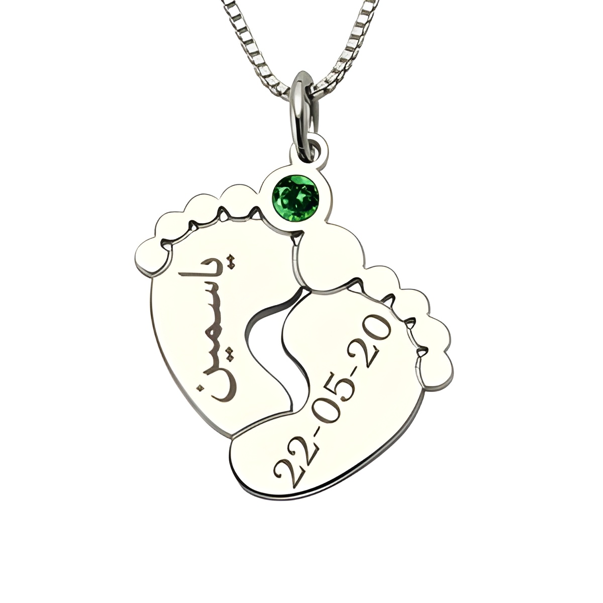 baby feet birthstone necklace for new moms