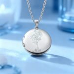 Embrace Memories in Bloom – Birth Flower Photo Locket Necklace – A Cherished Keepsake for Mom and Grandma - Image 3