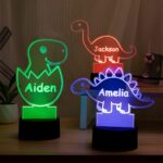 Light Up Their Dreams – Custom Dinosaur Night Light for Magical Bedtime Moments with Name Personalization - Image 5