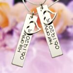 Embrace Your Story – Custom Couples Vertical Bar Necklace – Celebrate Your Love Together - Image 2