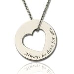 Sterling silver heart necklace for her, a promise of love