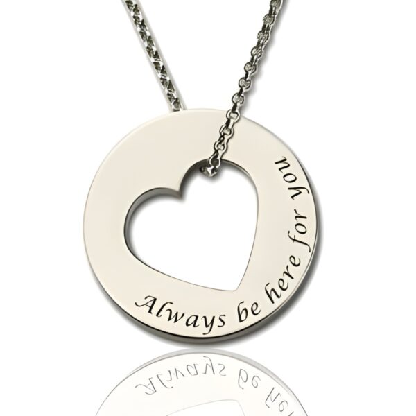 Sterling silver heart necklace for her, a promise of love