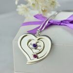 Embrace Your Love Story – Heart-Shaped Couples Name Necklace with Birthstones – A Tender Keepsake for Two Souls - Image 4