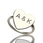 Personalized heart initial ring for meaningful connections