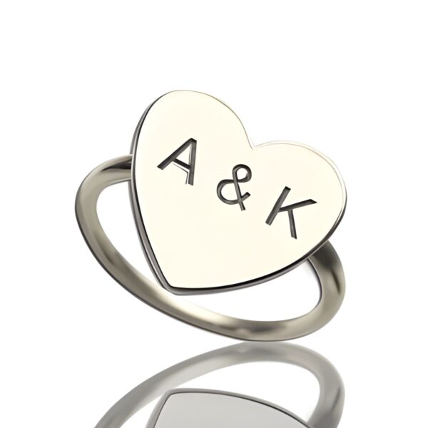 Personalized heart initial ring for meaningful connections