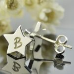 Shine Bright with Your Initial – Sterling Silver Star Stud Earrings – A Timeless Treasure for Any Moment - Image 2
