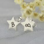 Shine Bright with Your Initial – Sterling Silver Star Stud Earrings – A Timeless Treasure for Any Moment - Image 4