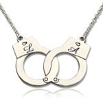 Personalized handcuff necklace for couples symbolizing love